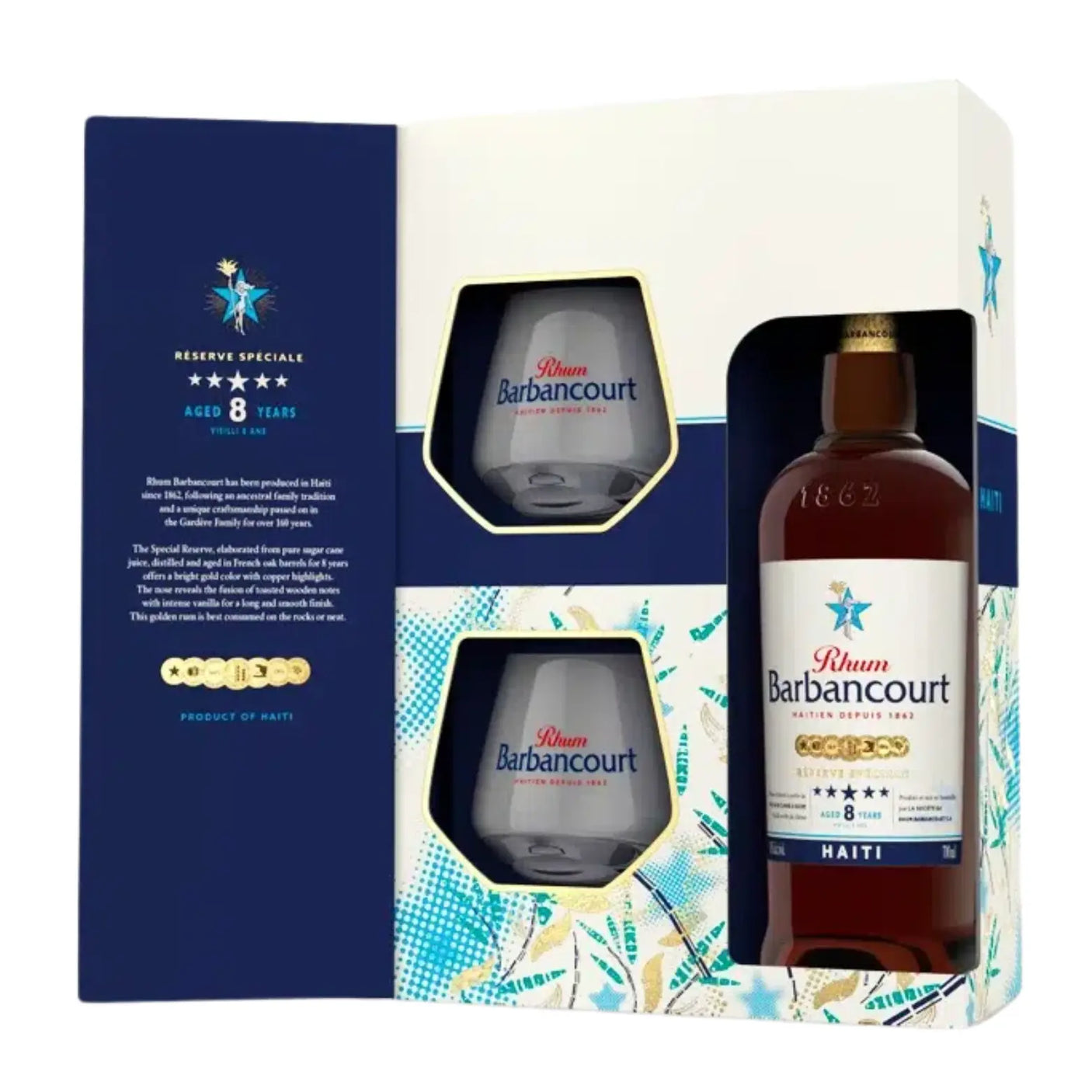 Coffret Barbancourt 5 étoiles 2 verres H-Exotique.fr