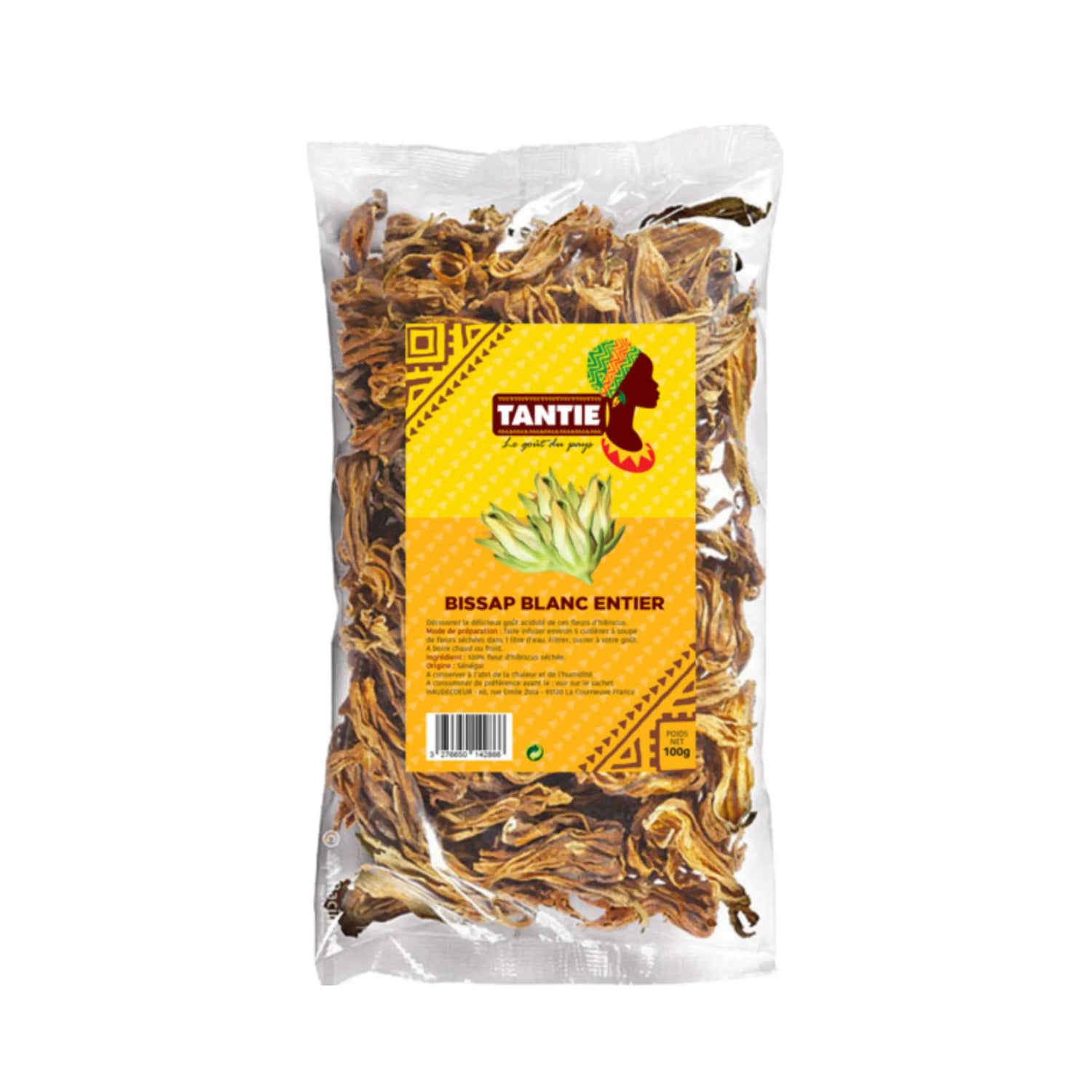 Fleur d'hibiscus Bissap Blanc 100G H-exotique