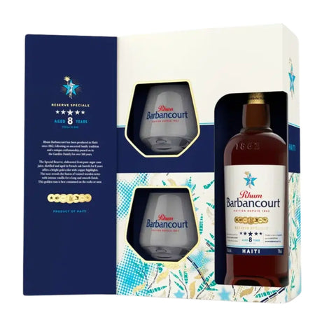 Coffret Barbancourt 5 étoiles 2 verres H-Exotique.fr